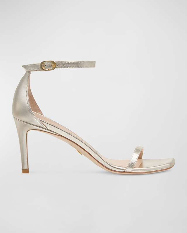 Nudistcurve Metallic Ankle-Strap Sandals